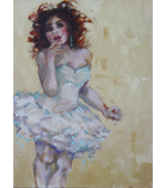 Ballerina 42 oil on linen pane l 16x12