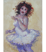 Ballerina 43 oil on linen panel 16x12