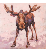 Wisdom of the Moose 12x12 oil on Masonite